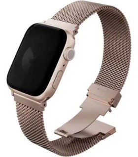 بند اپل واچ‌ یونیک مدل UNIQ Dante Pro Steel Strap 42/41/40/38mm- رزگلد