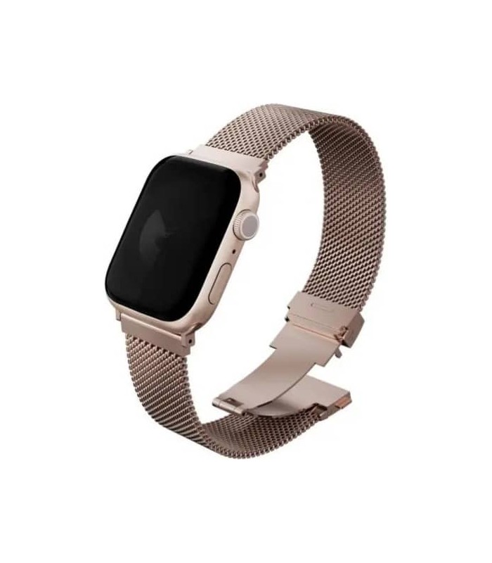 بند اپل واچ‌ یونیک مدل UNIQ Dante Pro Steel Strap 42/41/40/38mm- رزگلد