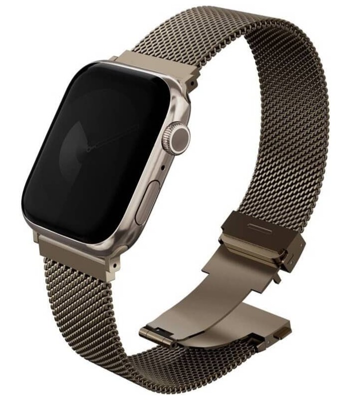 بند اپل واچ‌ یونیک مدل UNIQ Dante Pro Steel Strap 42/41/40/38mm- امبر‌گلد