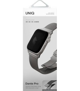 بند اپل واچ‌ یونیک مدل UNIQ Dante Pro Steel Strap 49/46/45/44mm- نقره‌ای
