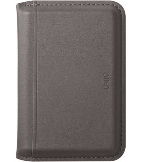 کیف پول چرم مگ‌سیف‌دار یونیک مدل UNIQ Lyden | رنگ خاکستری