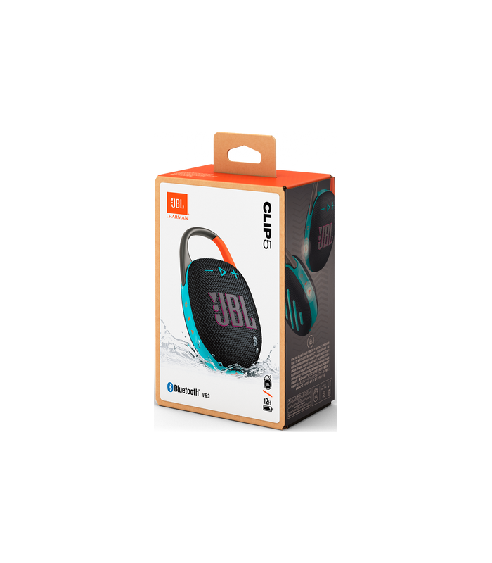 اسپیکر بلوتوثی جی‌بی‌ال مدل JBL Clip 5 (رنگ مشکی-نارنجی)