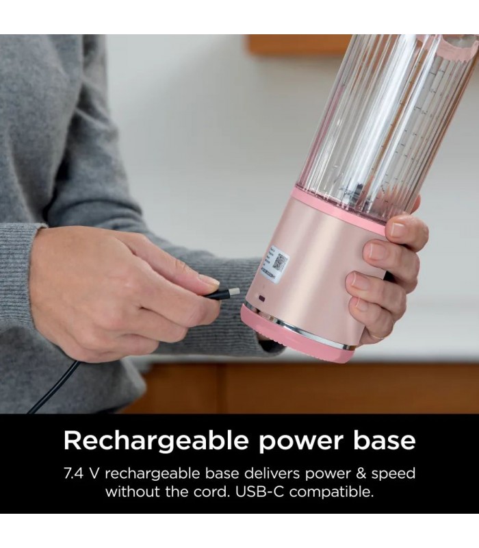 مخلوط کن شارژی نینجا مدل Ninja Blast Portable Blender - BC151 | رنگ صورتی