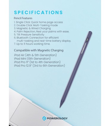 قلم لمسی پاورولوژی مدل Powerology Pencil Pro - رنگ آبی