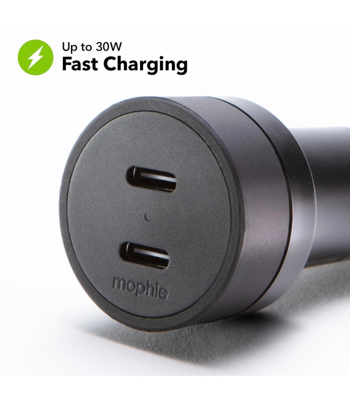 شارژر فندکی خودرو ۶۰ وات موفی مدل mophie 60W Dual Port USB-C