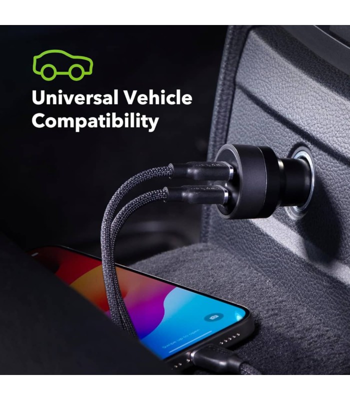 شارژر فندکی خودرو ۶۰ وات موفی مدل mophie 60W Dual Port USB-C