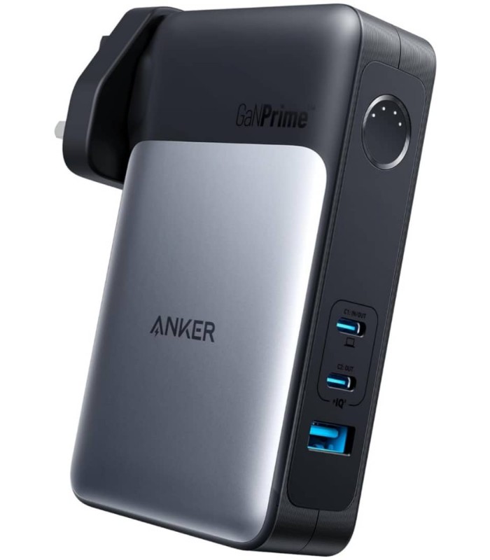 شارژر ۶۵ وات و پاوربانک ۱۰ هزار میلی آمپر انکر مدل Anker 2in1 Hybrid Charger A1651