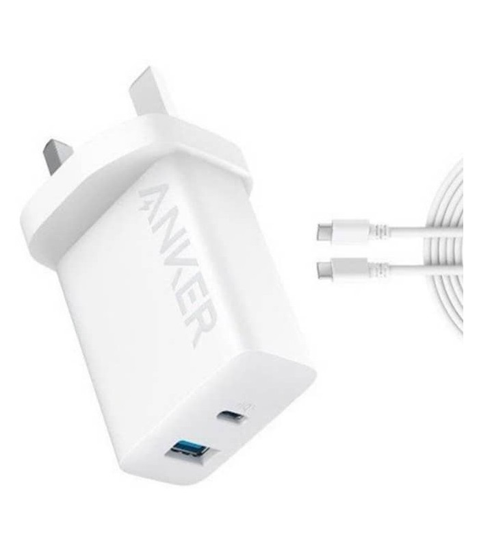 آداپتور شارژر ۲۰ وات به همراه کابل دو سر USB-C انکر مدل Anker Select Charger 20w B2348