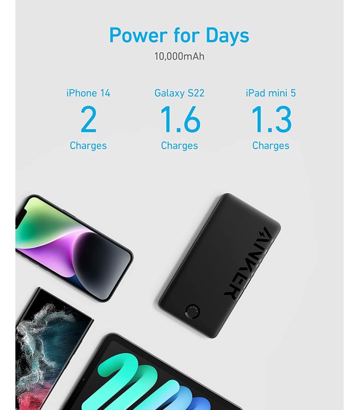 پاوربانک ۱۰ هزار انکر مدل Anker 10K Portable Charger - A1334