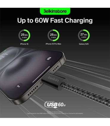 کابل ۲ عددی ۱.۵ متری دوسر USB-C بلکین مدل Belkin Boostcharge 60w