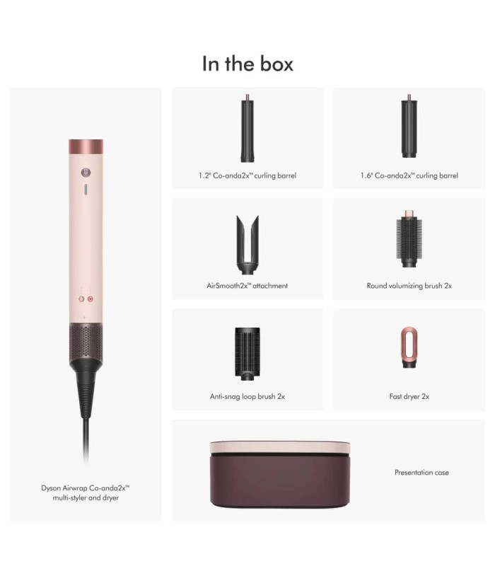 حالت دهنده مو و سشوار دایسون مدل Dyson Airwrap Co-anda2x HS09 (Ceramic Pink/Rose Gold صورتی/رزگلد)