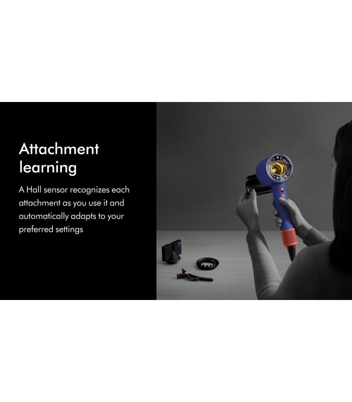 سشوار هوشمند دایسون مدل Dyson Supersonic Nural HD16 Vinca Blue/Topaz (آبی/نارنجی) - با گارانتی شرکتی
