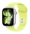 اپل واچ سری ۱۱ آلومینیوم رنگ نقره‌ای - سایز ۴۲ میلی‌متر - بند اسپرت زرد