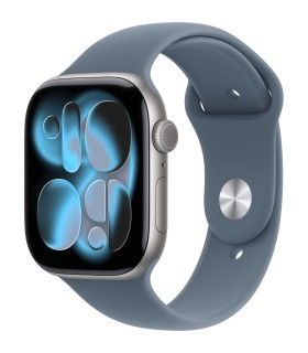 اپل واچ سری ۱۱ آلومینیوم رنگ خاکستری - سایز ۴۶ میلی‌متر - بند اسپرت آبی