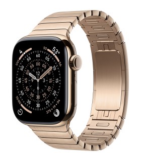 اپل واچ سری ۱۱ تیتانیوم رنگ طلایی - سایز ۴۲ میلی‌متر - بند استیل طلایی