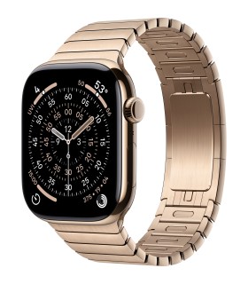 اپل واچ سری ۱۱ تیتانیوم رنگ طلایی - سایز ۴۶ میلی‌متر - بند استیل طلایی