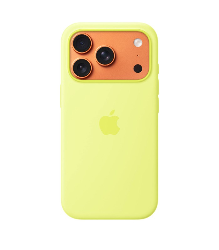 قاب مگ سیف سیلیکونی آیفون ۱۷ پرو | iPhone 17 Pro Silicone Case MagSafe - رنگ زرد نئونی