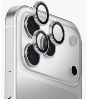 محافظ لنز دوربین یونیک مدل UNIQ Optix AluGuard مناسب برای آیفون ۱۷ پرو و ۱۷ پرومکس | رنگ نقره‌ای