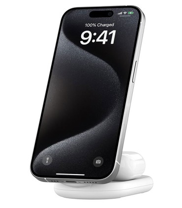 پایه شارژ وایرلس بلکین مدل Belkin BoostCharge 2-in-1 – Qi215W - رنگ سفید