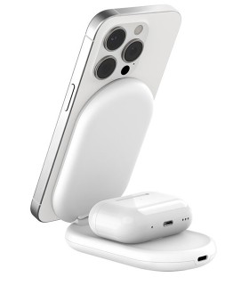 پایه شارژ وایرلس بلکین مدل Belkin BoostCharge 2-in-1 – Qi215W - رنگ سفید