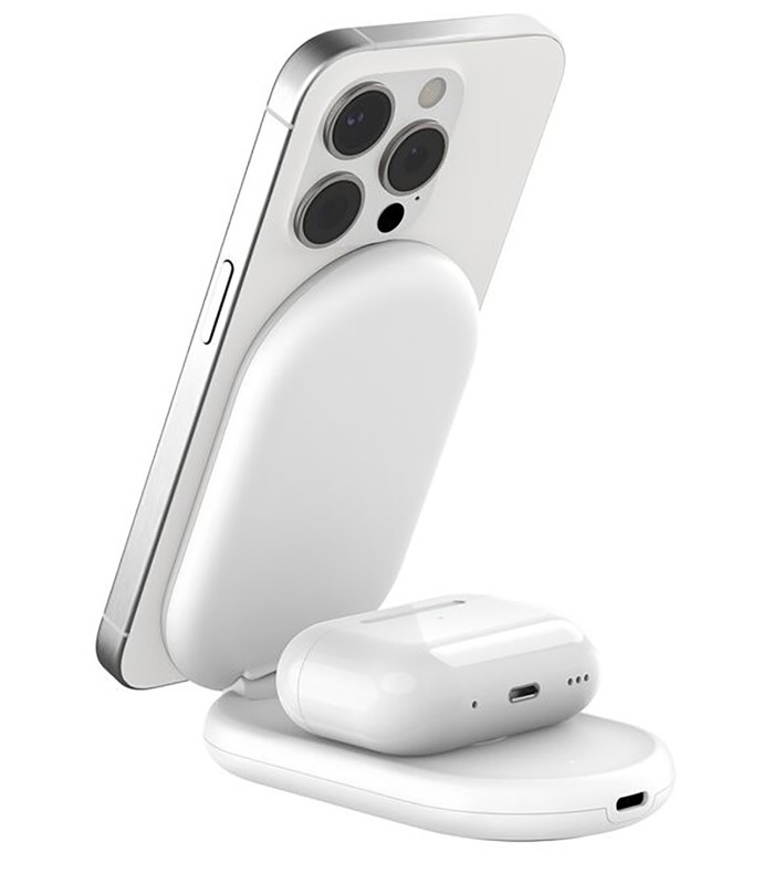 پایه شارژ وایرلس بلکین مدل Belkin BoostCharge 2-in-1 – Qi215W - رنگ سفید