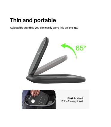 پایه شارژ وایرلس بلکین مدل Belkin BoostCharge 3-in-1 – Qi2 15W – رنگ مشکی