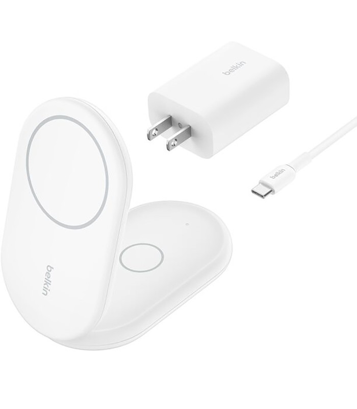 پایه شارژ وایرلس بلکین مدل belkin BoostCharge 2-in-1 Magnetic - Qi2 15W
