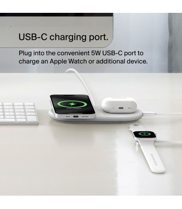 پد شارژ وایرلس بلکین مدل Belkin BoostCharge Pro 2in1 – WIZ021ttWH - سفید
