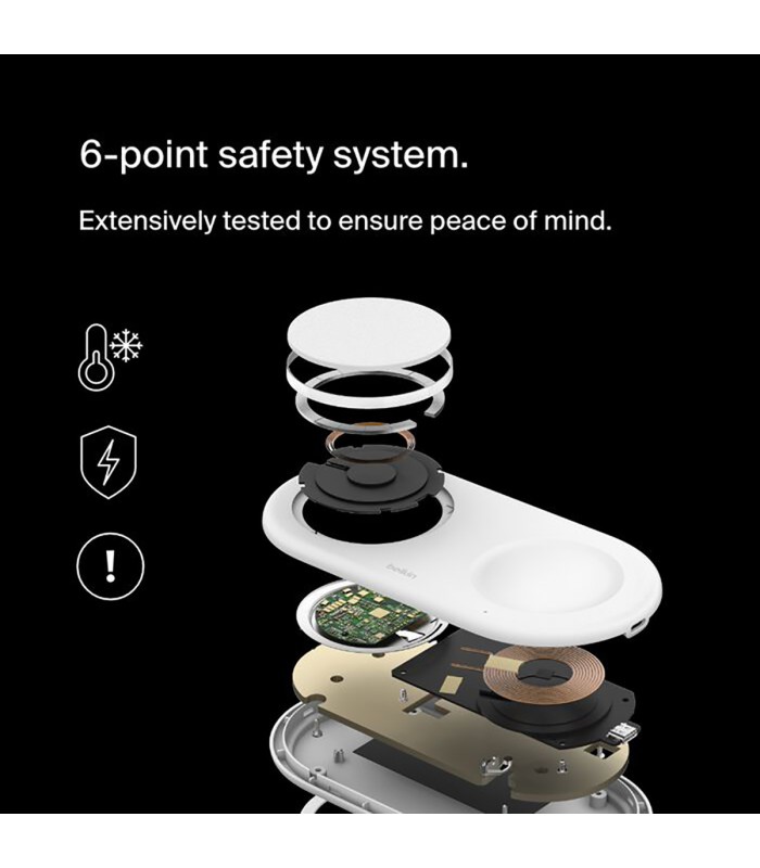 پد شارژ وایرلس بلکین مدل Belkin BoostCharge Pro 2in1 – WIZ021ttWH - سفید