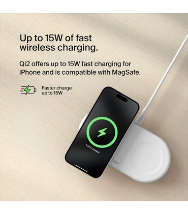 پد شارژ وایرلس بلکین مدل Belkin BoostCharge Pro 2in1 – WIZ021ttWH - سفید
