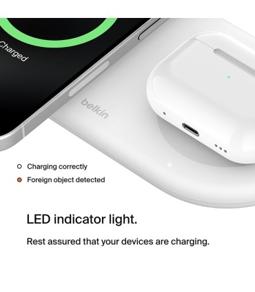 پد شارژ وایرلس بلکین مدل Belkin BoostCharge Pro 2in1 – WIZ021ttWH - سفید