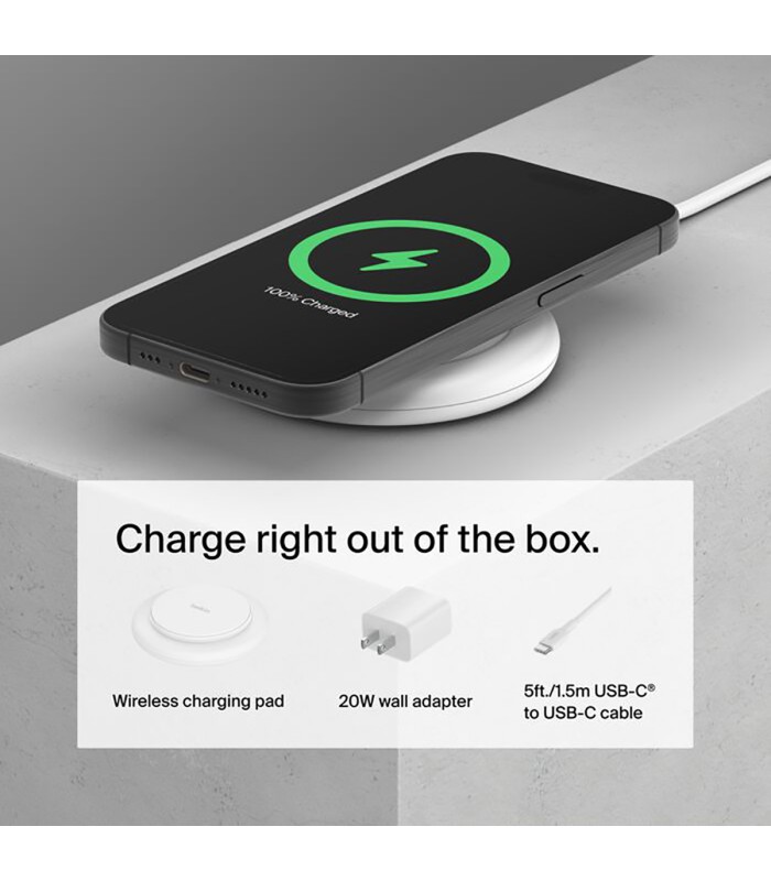 پد شارژ وایرلس بلکین مدل Belkin BoostCharge Pad – WIA009tt - سفید