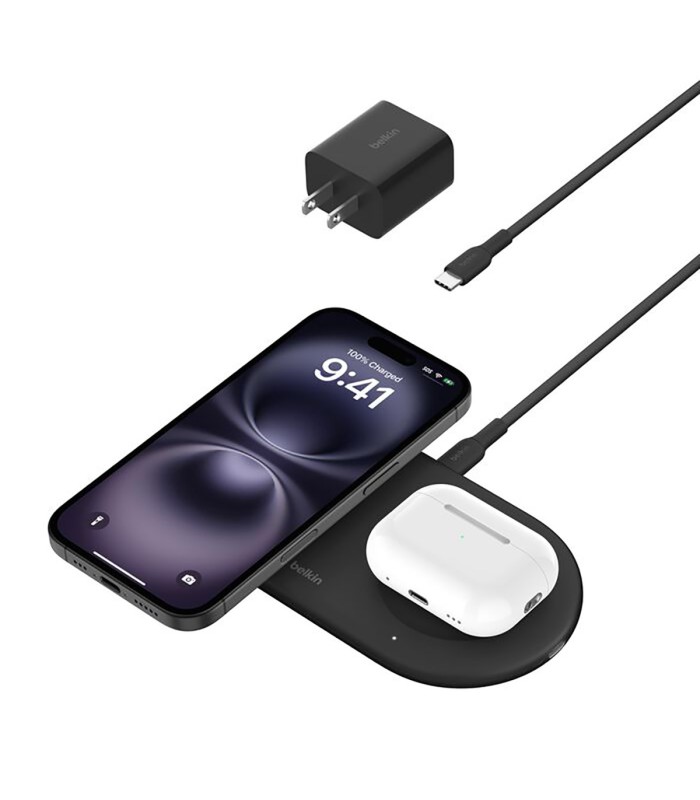 پد شارژ وایرلس بلکین مدل Belkin BoostCharge Pro 2in1 – WIZ021ttBK - مشکی