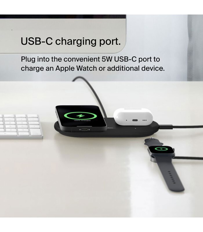 پد شارژ وایرلس بلکین مدل Belkin BoostCharge Pro 2in1 – WIZ021ttBK - مشکی