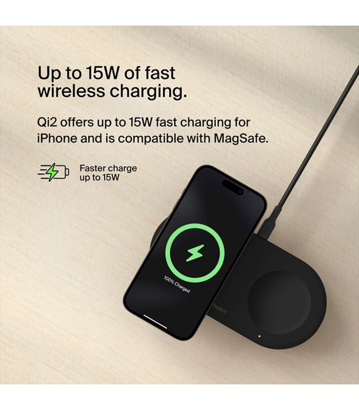 پد شارژ وایرلس بلکین مدل Belkin BoostCharge Pro 2in1 – WIZ021ttBK - مشکی