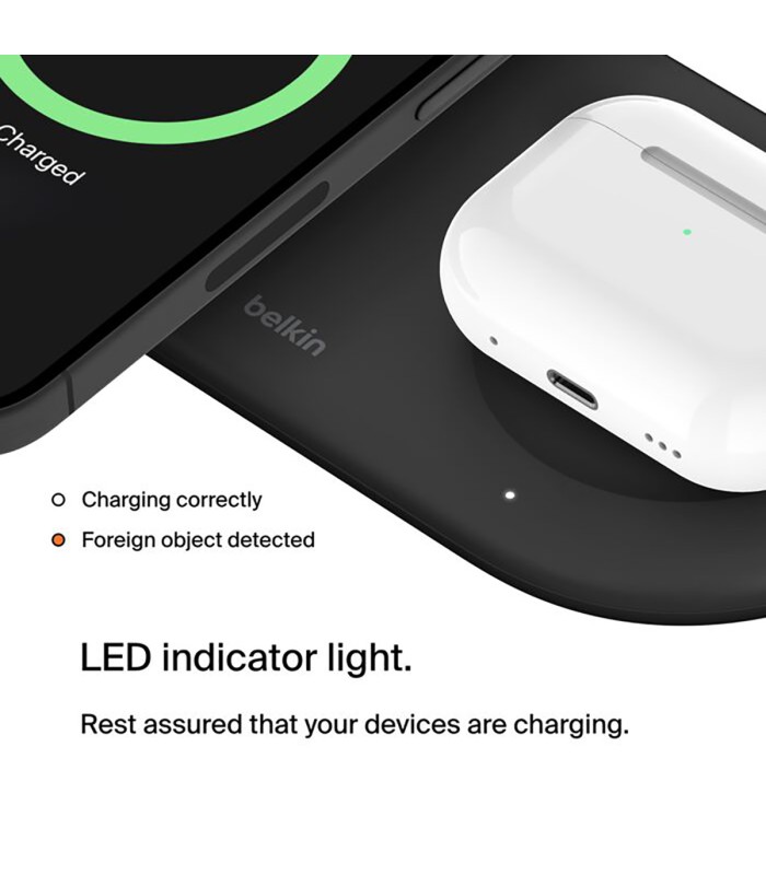 پد شارژ وایرلس بلکین مدل Belkin BoostCharge Pro 2in1 – WIZ021ttBK - مشکی