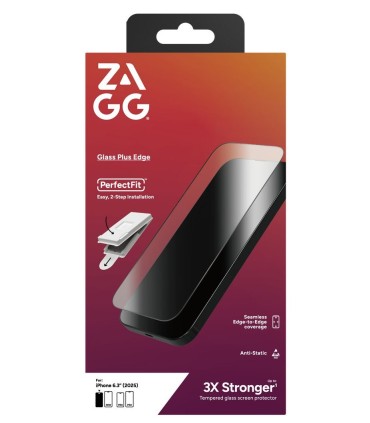 محافظ صفحه نمایش زگ مدل ZAGG Glass Plus Edge مناسب برای آیفون ۱۷ و ۱۷ پرو