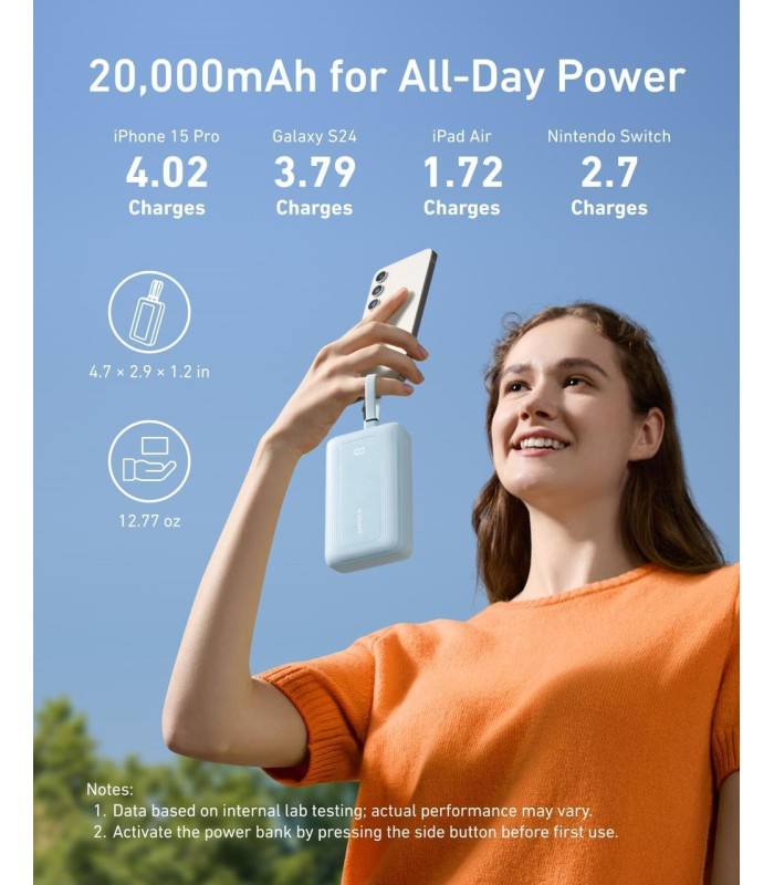 پاوربانک ۲۰ هزار انکر مدل Anker Power Bank A1681 30W Max - رنگ مشکی