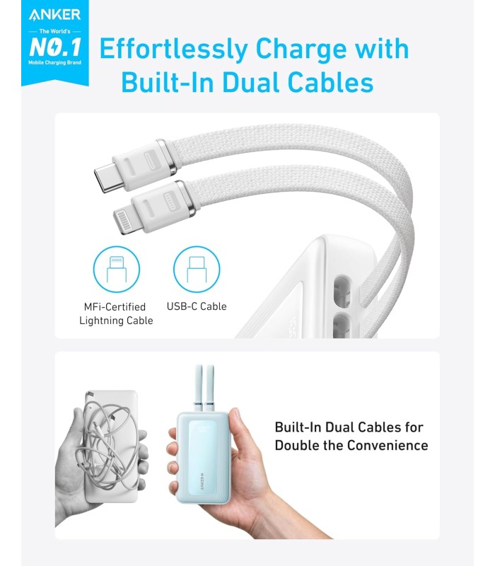 پاوربانک ۲۰ هزار انکر مدل Anker Power Bank A1681 30W Max - رنگ سفید