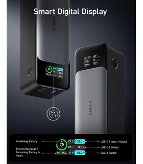 پاوربانک ۲۴ هزار انکر مدل Anker Power Bank A1289 140W - رنگ مشکی
