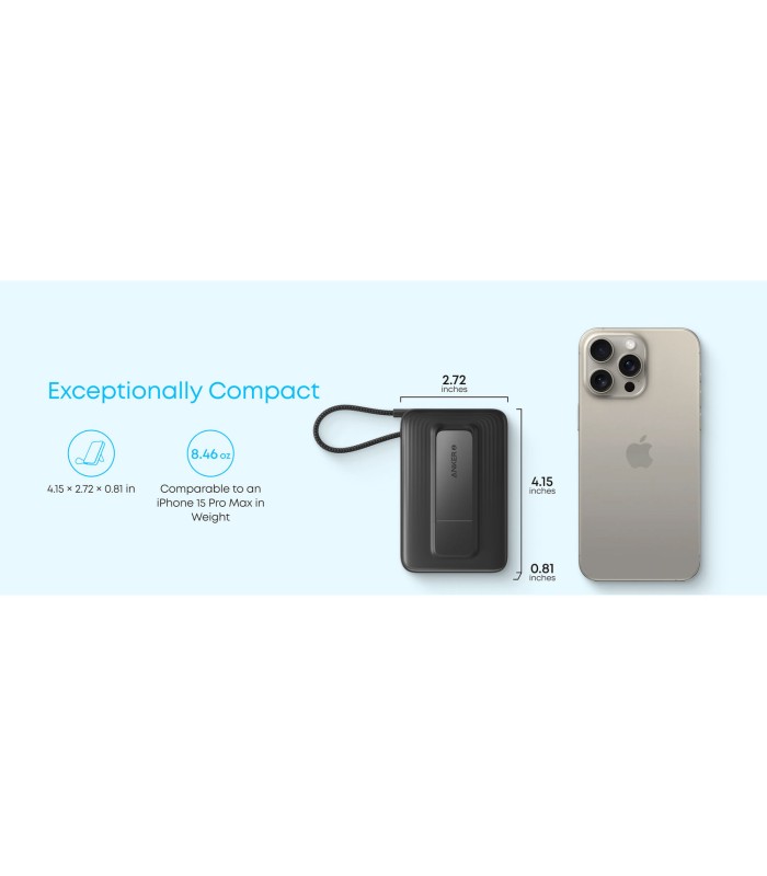 پاوربانک بی‌سیم ۱۰ هزار انکر مدل Anker Power Bank A1685H11 - رنگ مشکی