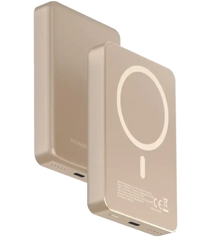 پاوربانک بی‌سیم ۱۰ هزار پاورولوژی مدل Powerology 20W PD & 15W Magsafe PPBCHA34-DT - رنگ مسی