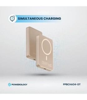 پاوربانک بی‌سیم ۱۰ هزار پاورولوژی مدل Powerology 20W PD & 15W Magsafe PPBCHA34-DT - رنگ مسی