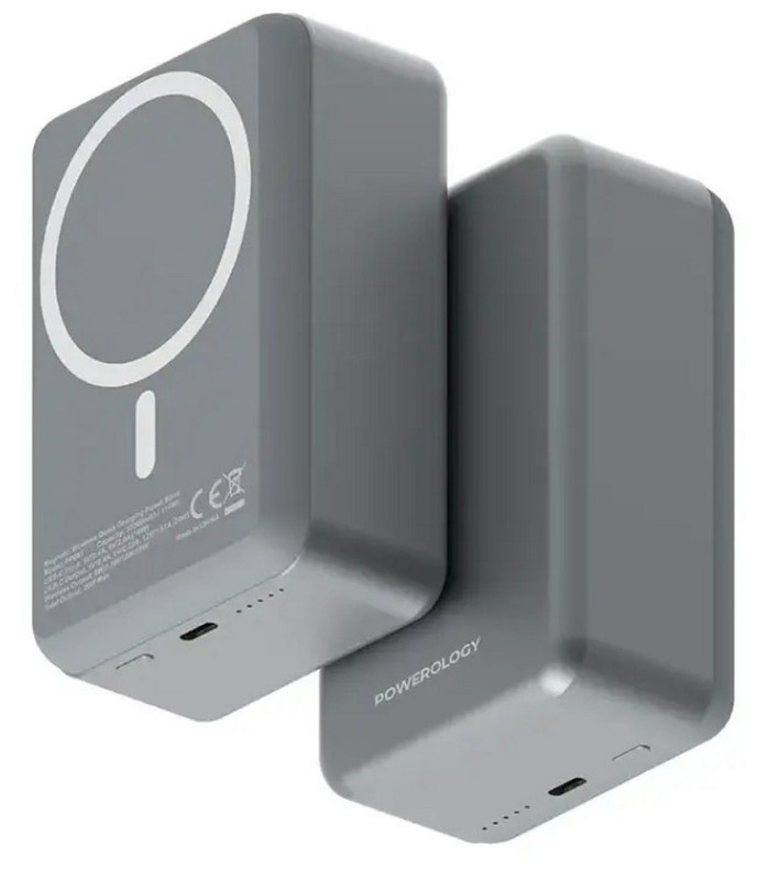 پاوربانک مگ سیف ۳۰ هزار میلی‌آمپر پاورولوژی مدل Powerology Power Bank PPBCH81-GY - رنگ خاکستری