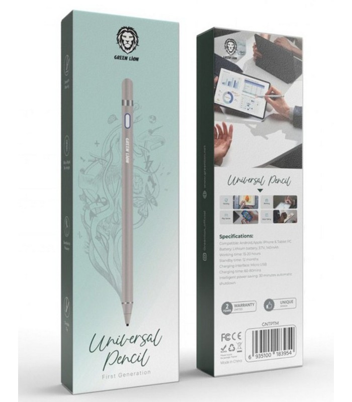 قلم لمسی گرین لاین نسل اول مدل Green Lion Universal Pencil First Gen - رنگ تیتانیوم