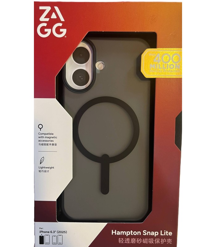قاب مگ‌سیف آیفون زگ مدل ZAGG Hampton Snap Lite Case مناسب برای آیفون ۱۷ | رنگ خاکستری مات