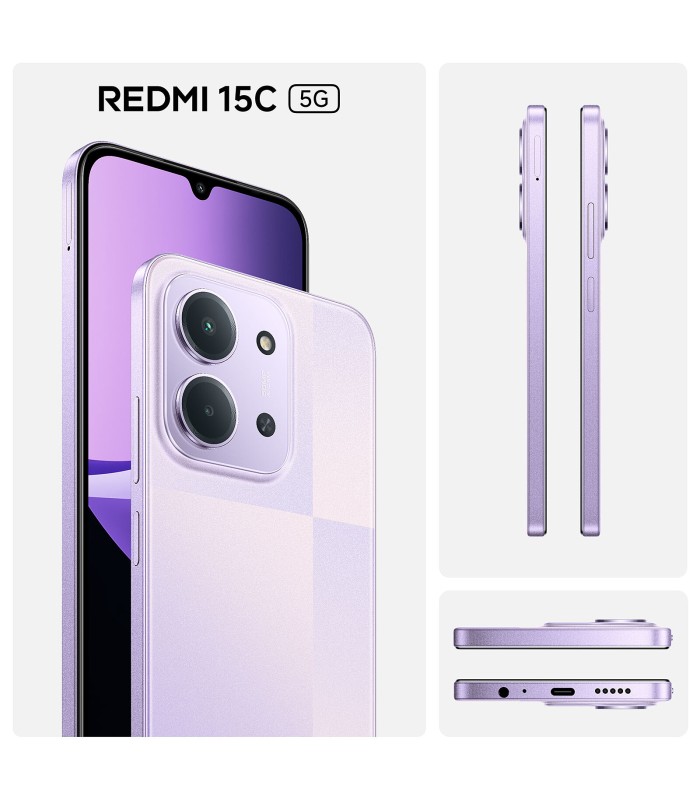 گوشی موبایل شیائومی مدل Xiaomi Redmi 15C 5G - رم/ظرفیت ۸-۲۵۶ گیگابایت - رنگ بنفش
