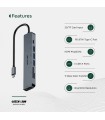 هاب ۷ در ۱ تایپ سی گرین لاین مدل Green Lion GN7N1CHUBGY USB-C