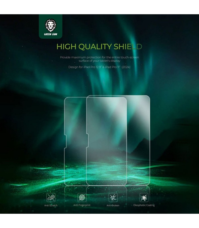 محافظ نمایشگر آیپد گرین لاین مدل Green Lion Ipad Screen Guard مناسب آیپد پرو ۱۳ اینچ (۲۰۲۴) - شفاف