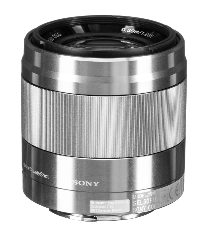 لنز پرایم سونی مدل Sony E 50mm f/1.8 OSS Lens - رنگ نقره‌ای